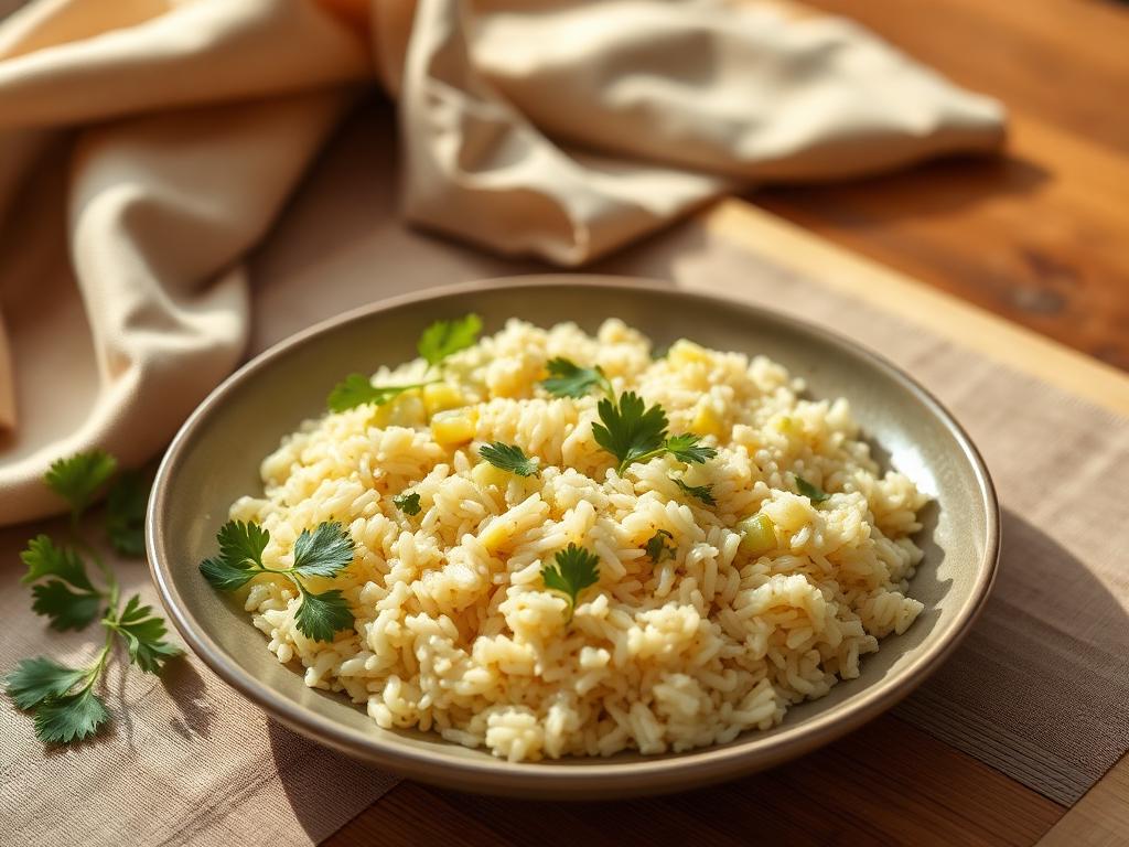 Arroz integral con elote y cilantro