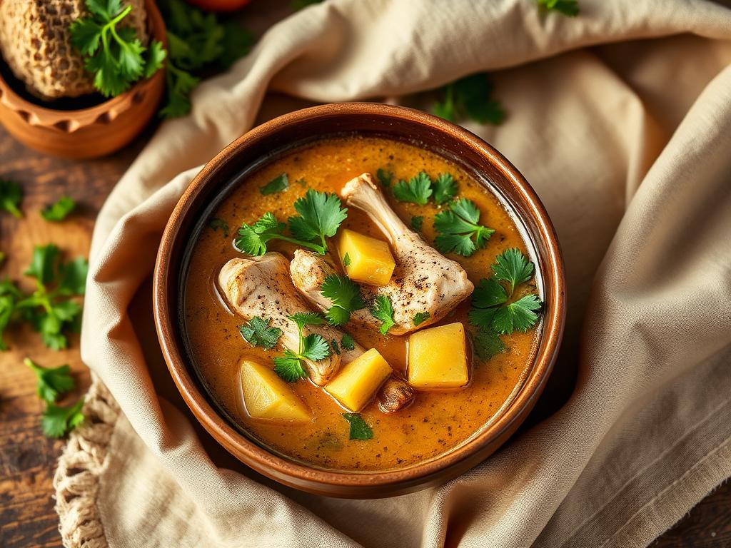 Caldo tlalpeño con garbanzo