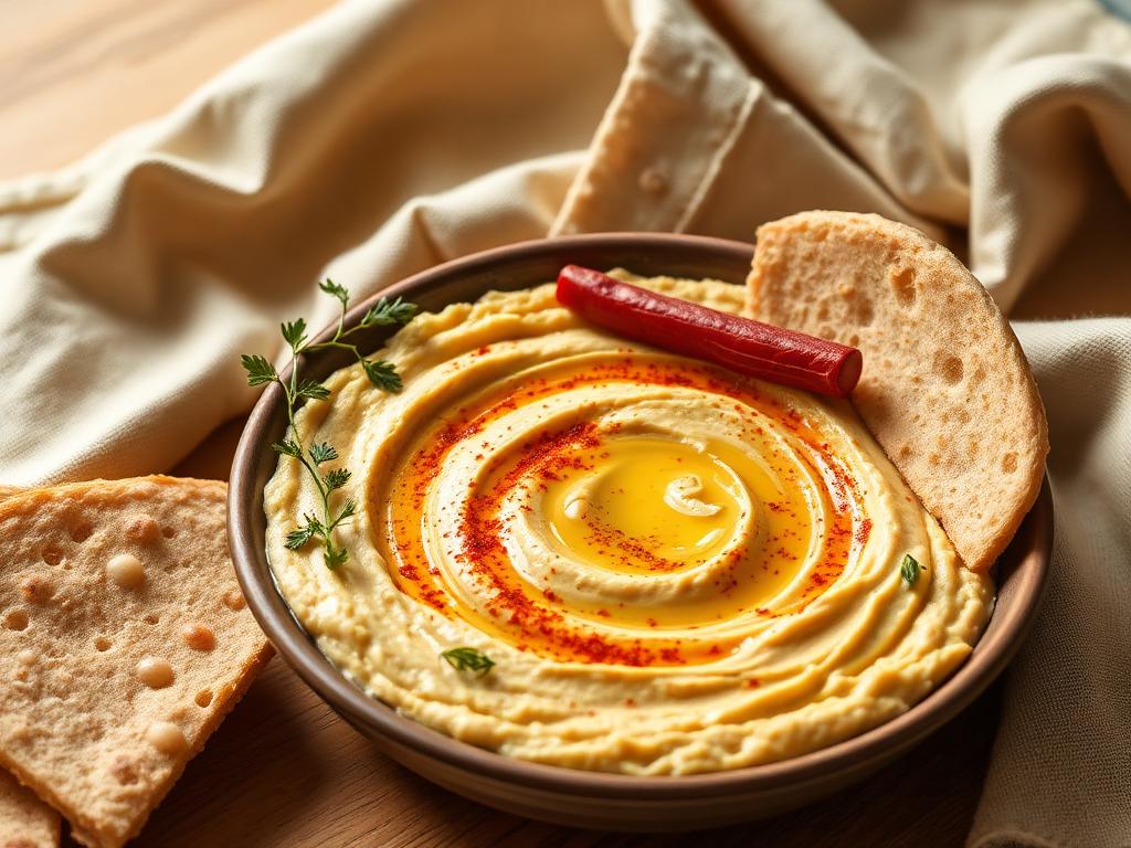 Hummus casero con verduras