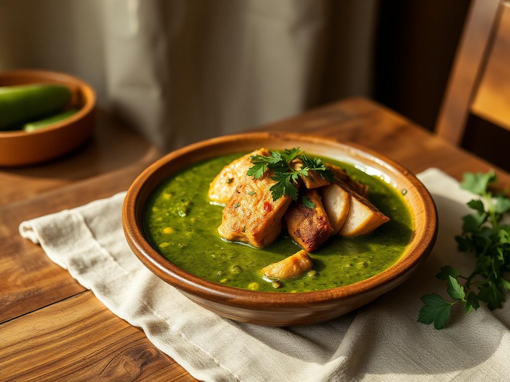 Mole verde de pepita con pollo