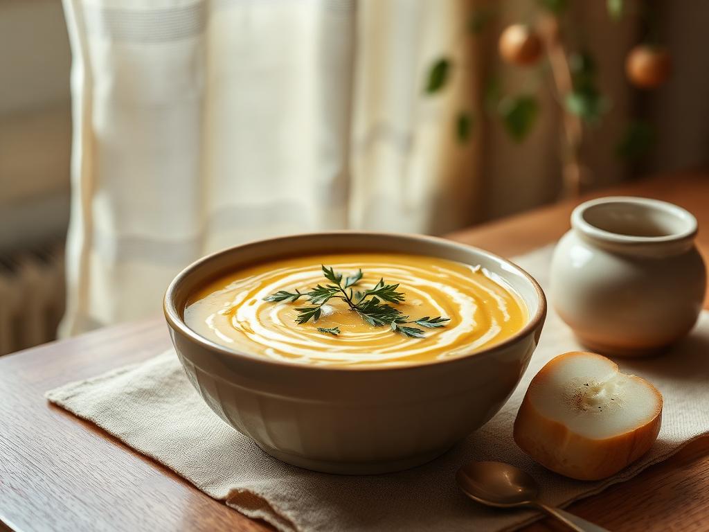 Sopa de jitomate asado con albahaca