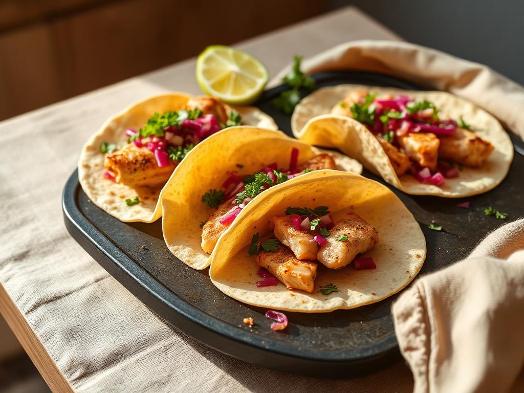 Tacos de pescado a la plancha
