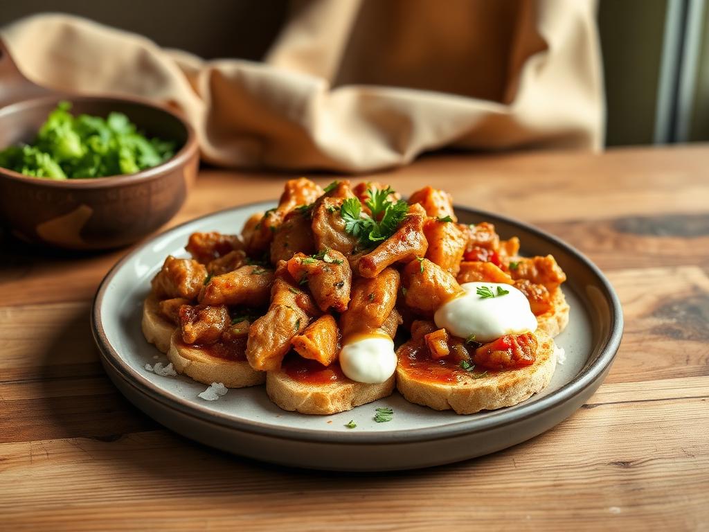 Tinga de pollo ligera