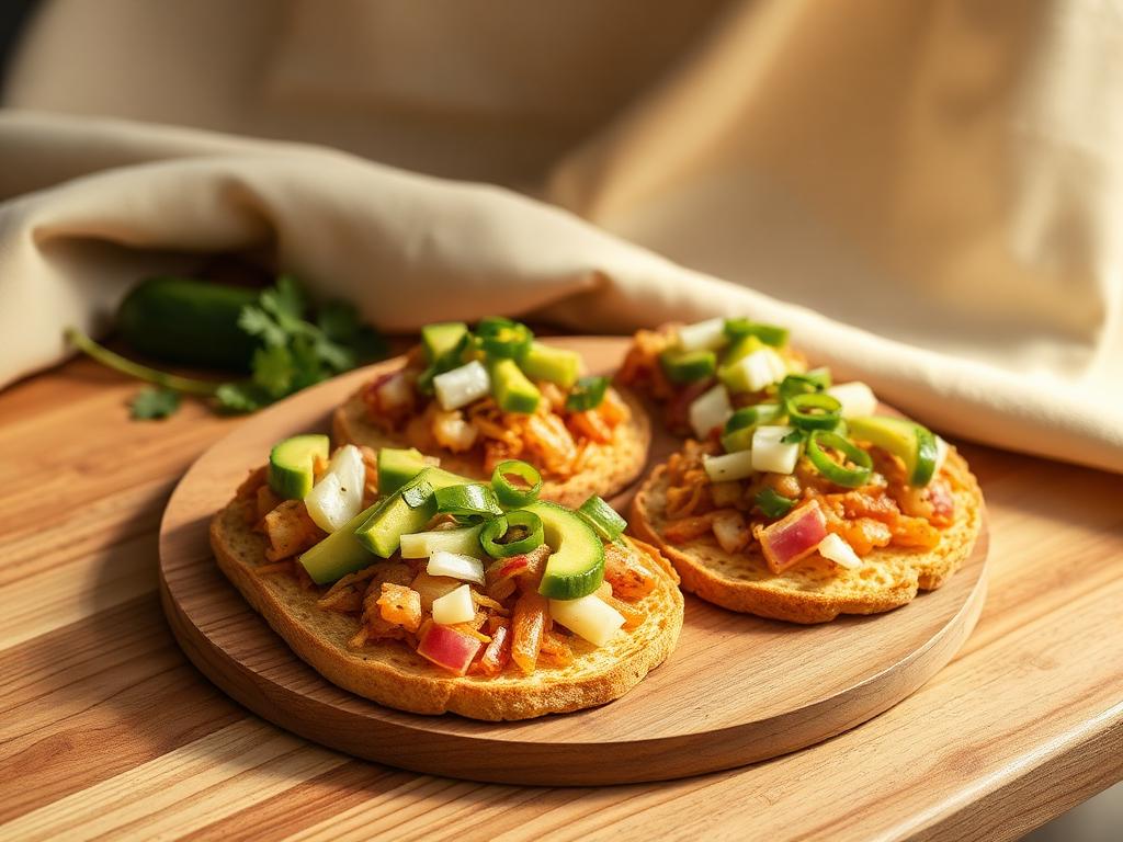 Tostadas de tinga de champiñones